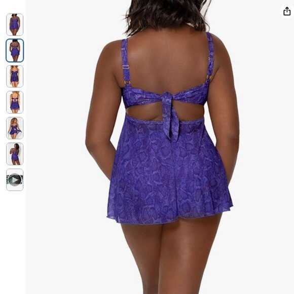 NEW Smart & Sexy Women's Plus-Size Twist Bandeau Tankini Top - Picture 2 of 6